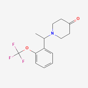 molecular formula C14H16F3NO2 B8269327 1-(1-(2-(Trifluoromethoxy)phenyl)ethyl)piperidin-4-one 