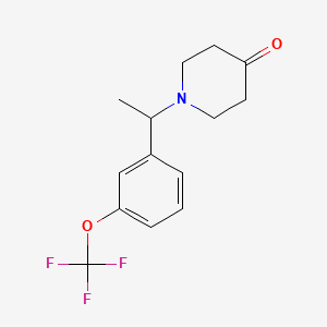 molecular formula C14H16F3NO2 B8269340 1-(1-(3-(Trifluoromethoxy)phenyl)ethyl)piperidin-4-one 