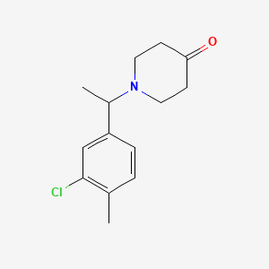 molecular formula C14H18ClNO B8269344 1-(1-(3-Chloro-4-methylphenyl)ethyl)piperidin-4-one 