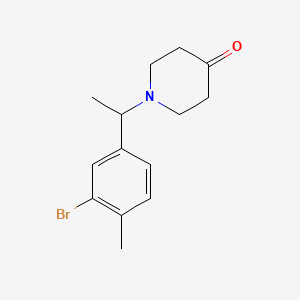 molecular formula C14H18BrNO B8269351 1-(1-(3-Bromo-4-methylphenyl)ethyl)piperidin-4-one 