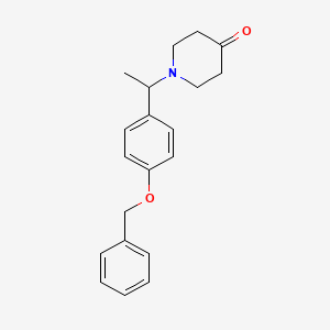molecular formula C20H23NO2 B8269363 1-(1-(4-(Benzyloxy)phenyl)ethyl)piperidin-4-one 