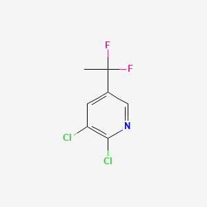 molecular formula C7H5Cl2F2N B8269400 2,3-Dichloro-5-(1,1-difluoroethyl)pyridine 
