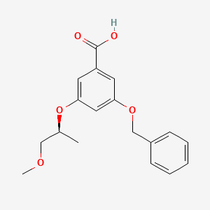 molecular formula C18H20O5 B8269417 Benzoic acid, 3-[(1S)-2-methoxy-1-methylethoxy]-5-(phenylmethoxy)- CAS No. 851885-41-1
