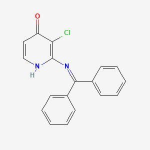 molecular formula C18H13ClN2O B8269420 3-Chloro-2-(diphenylmethyleneamino)pyridin-4(1H)-one 