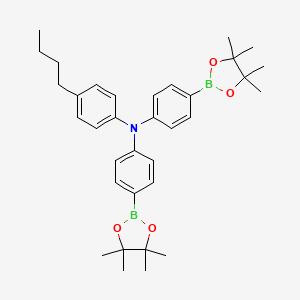 molecular formula C34H45B2NO4 B8269421 4-Butyl-N,N-bis(4-(4,4,5,5-tetramethyl-1,3,2-dioxaborolan-2-yl)phenyl)aniline 