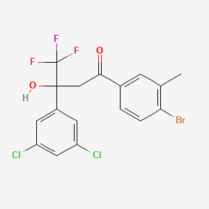 molecular formula C17H12BrCl2F3O2 B8269461 4-溴-3-甲基苯基-3-(3,5-二氯苯基)-4,4,4-三氟-3-羟基丁烷-1-酮 