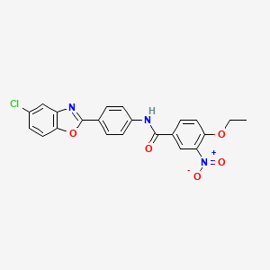 molecular formula C22H16ClN3O5 B8269805 N-[4-(5-chloro-1,3-benzoxazol-2-yl)phenyl]-4-ethoxy-3-nitrobenzamide CAS No. 327053-22-5