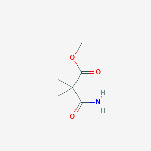 molecular formula C6H9NO3 B8269823 Methyl 1-carbamoylcyclopropane-1-carboxylate CAS No. 6914-80-3