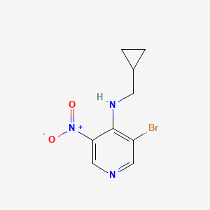 molecular formula C9H10BrN3O2 B8269828 4-Pyridinamine,3-bromo-n-(cyclopropylmethyl)-5-nitro- CAS No. 842144-57-4