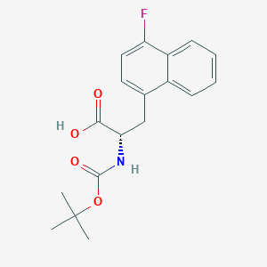 molecular formula C18H20FNO4 B8269926 1-Naphthalenepropanoic acid, alpha-[[(1,1-dimethylethoxy)carbonyl]amino]-4-fluoro-, (alphaS)- CAS No. 1286768-84-0