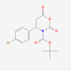 molecular formula C15H16BrNO5 B8270014 Tert-butyl 4-(4-bromophenyl)-2,6-dioxo-1,3-oxazinane-3-carboxylate CAS No. 886362-54-5