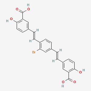 molecular formula C24H17BrO6 B8270055 1-Bromo-2,5-bis(3-carboxy-4-hydroxystyryl)benzene CAS No. 291766-06-8