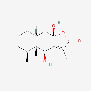 molecular formula C15H22O4 B8270087 6beta,8beta-Dihydroxyeremophilenolide CAS No. 58848-38-7