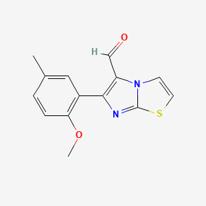 molecular formula C14H12N2O2S B8270207 6-(2-Methoxy-5-methylphenyl)imidazo[2,1-b][1,3]thiazole-5-carbaldehyde CAS No. 562792-87-4