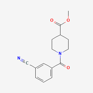 molecular formula C15H16N2O3 B8270300 Methyl 1-(3-cyanobenzoyl)piperidine-4-carboxylate CAS No. 1017028-18-0