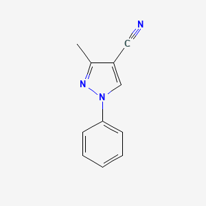 molecular formula C11H9N3 B8270332 1H-Pyrazole-4-carbonitrile, 3-methyl-1-phenyl- CAS No. 18093-92-0