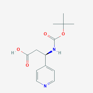 molecular formula C13H18N2O4 B8270359 (betaR)-beta-[[(1,1-Dimethylethoxy)carbonyl]amino]-4-pyridinepropanoic acid CAS No. 500788-97-6