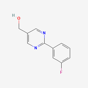 molecular formula C11H9FN2O B8270382 [2-(3-Fluorophenyl)pyrimidin-5-yl]methanol CAS No. 960198-66-7