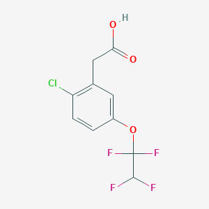 molecular formula C10H7ClF4O3 B8270393 2-Chloro-5-(1,1,2,2-tetrafluoroethoxy)phenylacetic acid CAS No. 1309602-07-0