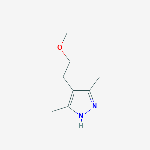 molecular formula C8H14N2O B8270571 3,5-Dimethyl-4-(2-methoxyethyl)-1H-pyrazole CAS No. 83467-25-8