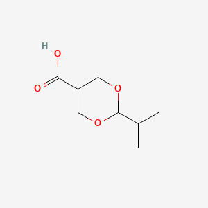 molecular formula C8H14O4 B8270609 trans-2-Isopropyl-5-carboxy-1,3-dioxane CAS No. 42031-28-7