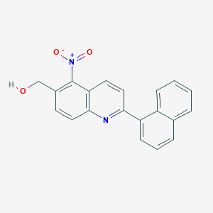 molecular formula C20H14N2O3 B8270655 6-Hydroxymethyl-2-(1-naphthalenyl)-5-nitroquinoline CAS No. 1018785-21-1