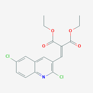 molecular formula C17H15Cl2NO4 B8270676 2,6-Dichloro-3-(2,2-diethoxycarbonyl)vinylquinoline CAS No. 1031928-77-4