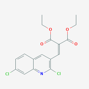 molecular formula C17H15Cl2NO4 B8270679 2,7-Dichloro-3-(2,2-diethoxycarbonyl)vinylquinoline CAS No. 1031928-79-6