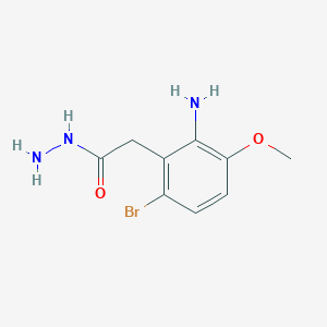 molecular formula C9H12BrN3O2 B8270719 2-(2-Amino-6-bromo-3-methoxyphenyl)acetohydrazide CAS No. 1162262-32-9