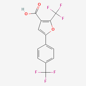 molecular formula C13H6F6O3 B8270772 2-(trifluoromethyl)-5-[4-(trifluoromethyl)phenyl]furan-3-carboxylic Acid CAS No. 240408-99-5