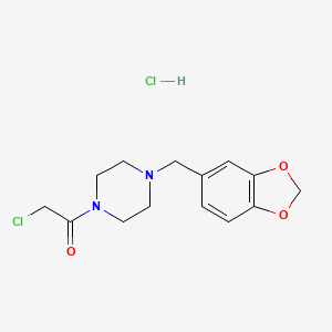 1-(1,3-Benzodioxol-5-ylmethyl)-4-(chloroacetyl)piperazine hydrochloride