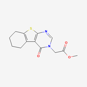molecular formula C13H14N2O3S B8270818 (4-Oxo-5,6,7,8-tetrahydro-4H-benzo[4,5]thieno[2,3-d]pyrimidin-3-yl)-acetic acid methyl ester CAS No. 450376-42-8