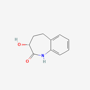 molecular formula C10H11NO2 B8270870 (R)-3-Hydroxy-1,3,4,5-tetrahydro-benzo[b]azepin-2-one CAS No. 608148-60-3