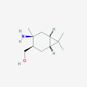 molecular formula C11H21NO B8270889 (1R,3R,4S,6S)-4-Amino-4,7,7-trimethyl-bicyclo[4.1.0]hept-3-yl)-methanol CAS No. 654680-82-7