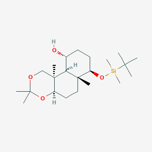 molecular formula C22H42O4Si B8270901 (4aR,6aR,7R,10R,10aS,10bR)-7-[tert-butyl(dimethyl)silyl]oxy-3,3,6a,10b-tetramethyl-4a,5,6,7,8,9,10,10a-octahydro-1H-naphtho[2,1-d][1,3]dioxin-10-ol CAS No. 676996-64-8