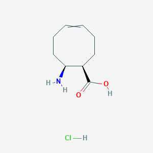 molecular formula C9H16ClNO2 B8270997 (1R,8S)-8-aminocyclooct-4-ene-1-carboxylic acid;hydrochloride CAS No. 795309-10-3