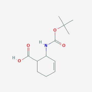 molecular formula C12H19NO4 B8271047 2-[(tert-Butoxycarbonyl)amino]cyclohex-3-ene-1-carboxylic acid CAS No. 870288-16-7