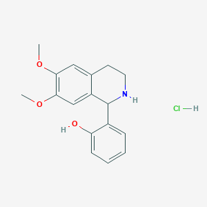 molecular formula C17H20ClNO3 B8271057 1-(2-Hydroxyphenyl)-6,7-dimethoxy-1,2,3,4-tetrahydroisoquinoline hydrochloride CAS No. 88307-68-0
