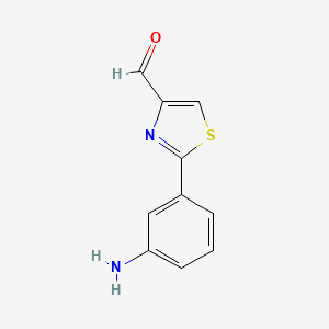 B8271082 2-(3-Aminophenyl)thiazole-4-carbaldehyde CAS No. 885278-99-9