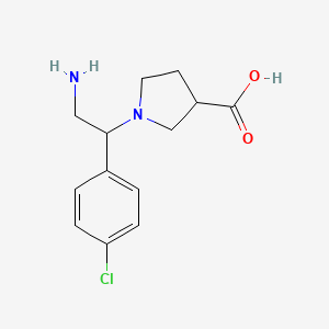 molecular formula C13H17ClN2O2 B8271102 1-[2-Amino-1-(4-chloro-phenyl)-ethyl]-pyrrolidine-3-carboxylic acid CAS No. 886364-00-7