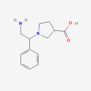 1-(2-Amino-1-phenylethyl)pyrrolidine-3-carboxylic acid