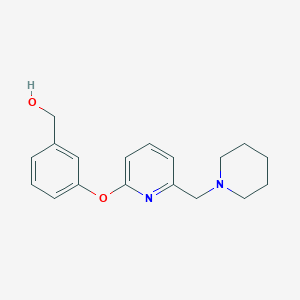 molecular formula C18H22N2O2 B8271231 [3-({6-[(Piperidin-1-yl)methyl]pyridin-2-yl}oxy)phenyl]methanol CAS No. 956593-39-8