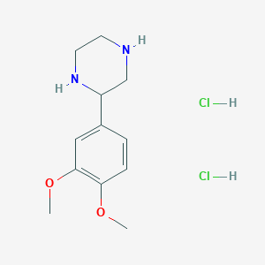 molecular formula C12H20Cl2N2O2 B8271341 2-(3,4-Dimethoxyphenyl)piperazine dihydrochloride CAS No. 65709-39-9