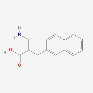 molecular formula C14H15NO2 B8271424 2-Aminomethyl-3-naphthalen-2-YL-propionic acid CAS No. 910444-16-5