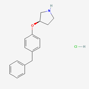 molecular formula C17H20ClNO B8271447 (R)-3-(4-Benzylphenoxy)pyrrolidine HCl CAS No. 942194-85-6