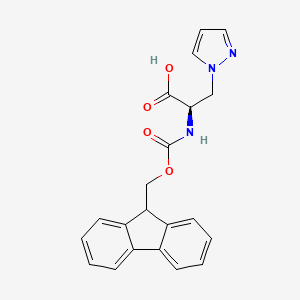molecular formula C21H19N3O4 B8271461 Fmoc-D-ala(1-pyrazolyl)-OH CAS No. 948594-98-7