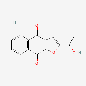 molecular formula C14H10O5 B8271584 5-Hydroxy-2-(1'-hydroxyethyl)naphtho[2,3-b]furan-4,9-dione CAS No. 123297-90-5