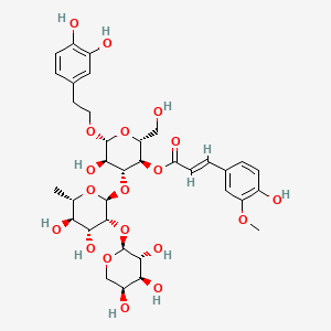molecular formula C35H46O19 B8271605 [(2R,3R,4R,5R,6R)-4-[(2S,3R,4R,5R,6S)-4,5-dihydroxy-6-methyl-3-[(2S,3R,4S,5S)-3,4,5-trihydroxyoxan-2-yl]oxyoxan-2-yl]oxy-6-[2-(3,4-dihydroxyphenyl)ethoxy]-5-hydroxy-2-(hydroxymethyl)oxan-3-yl] (E)-3-(4-hydroxy-3-methoxyphenyl)prop-2-enoate CAS No. 131862-11-8