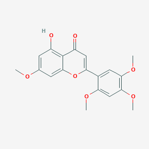 molecular formula C19H18O7 B8271629 5-Hydroxy-7,2',4',5'-tetramethoxyflavone CAS No. 159119-07-0