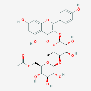 molecular formula C29H32O16 B8271732 [(2R,3S,4S,5R,6S)-6-[(2S,3R,4S,5R,6S)-6-[5,7-dihydroxy-2-(4-hydroxyphenyl)-4-oxochromen-3-yl]oxy-4,5-dihydroxy-2-methyloxan-3-yl]oxy-3,4,5-trihydroxyoxan-2-yl]methyl acetate CAS No. 61358-52-9
